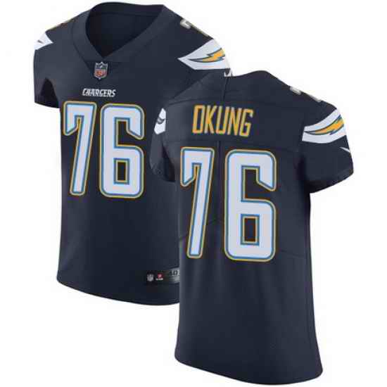 Nike Chargers #76 Russell Okung Navy Blue Team Color Mens Stitched NFL Vapor Untouchable Elite Jersey